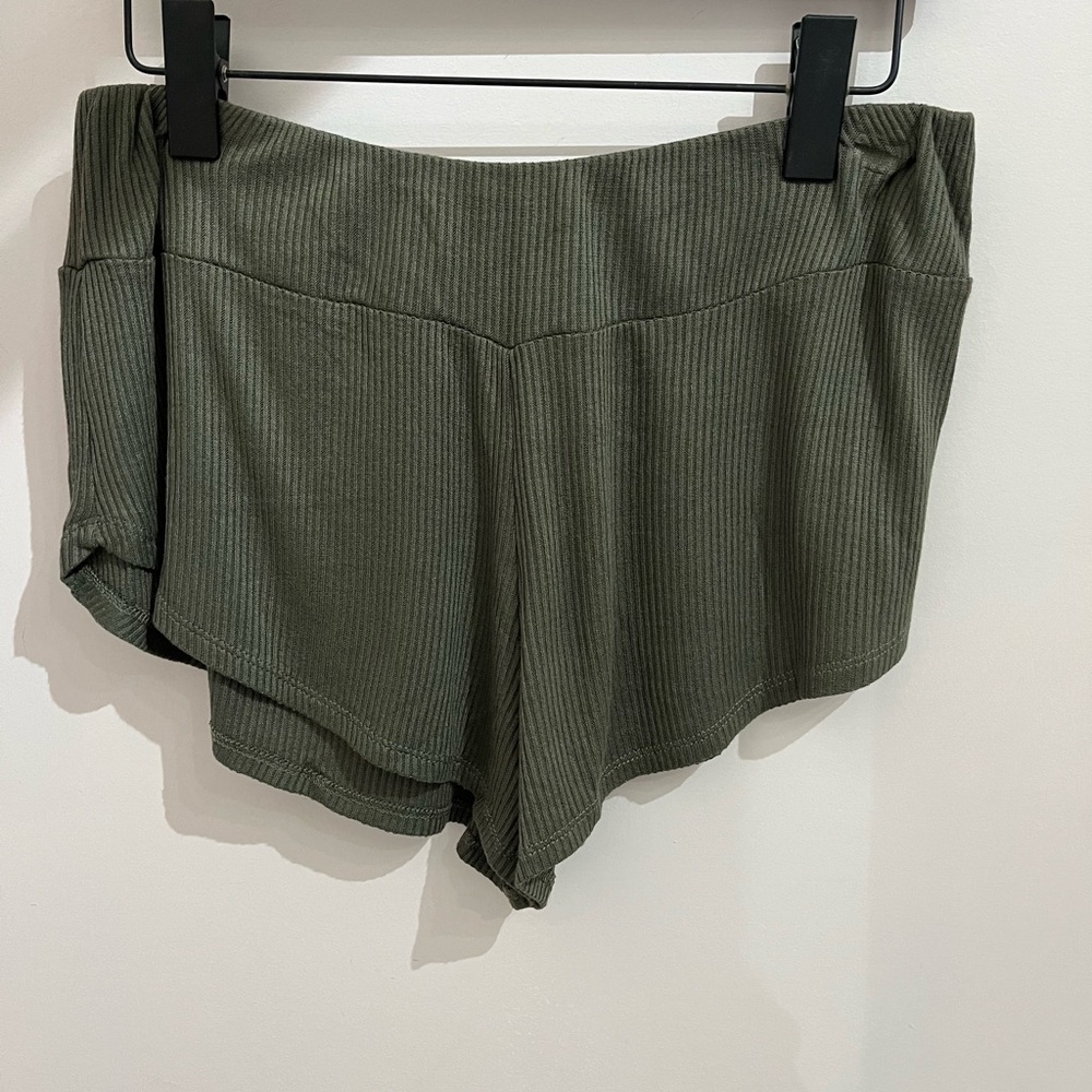 Eberjey Avocado GreenShorts with Drawstring Waistband